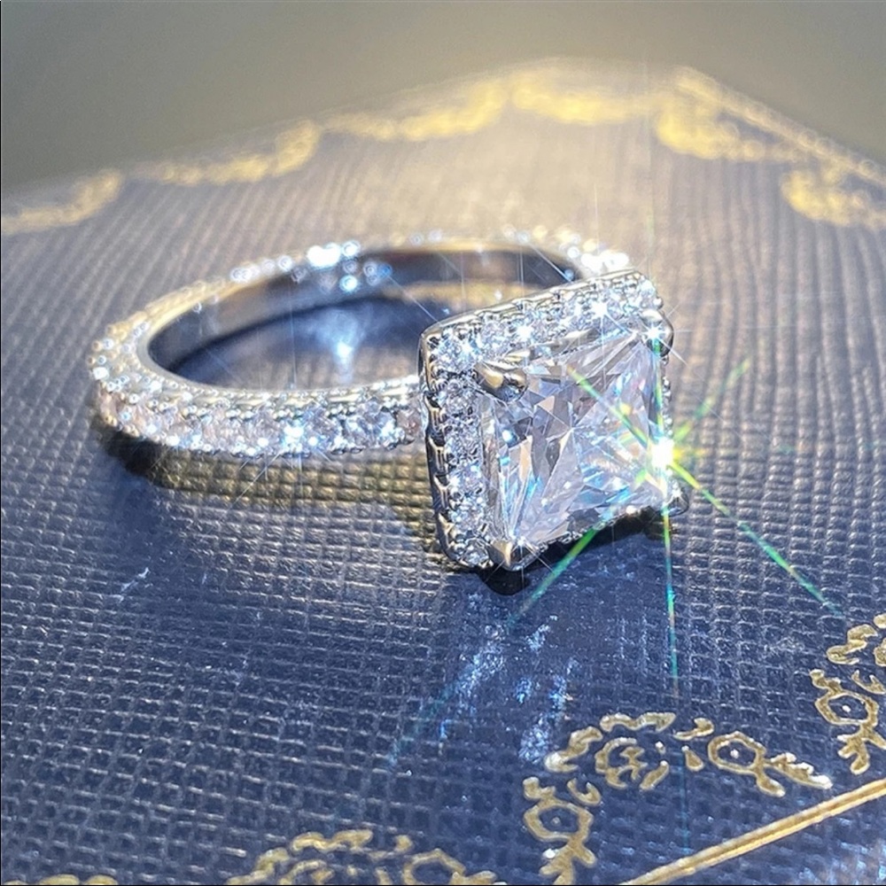 New 925 Silver Lovers Promise Diamond Ring 💍 - Picture 9 of 10